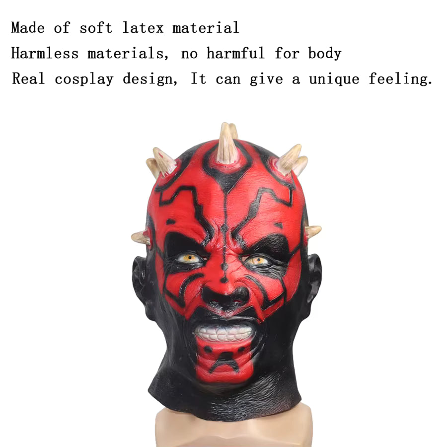 Darth Maul Latex Cosplay Mask | Halloween Costume Prop