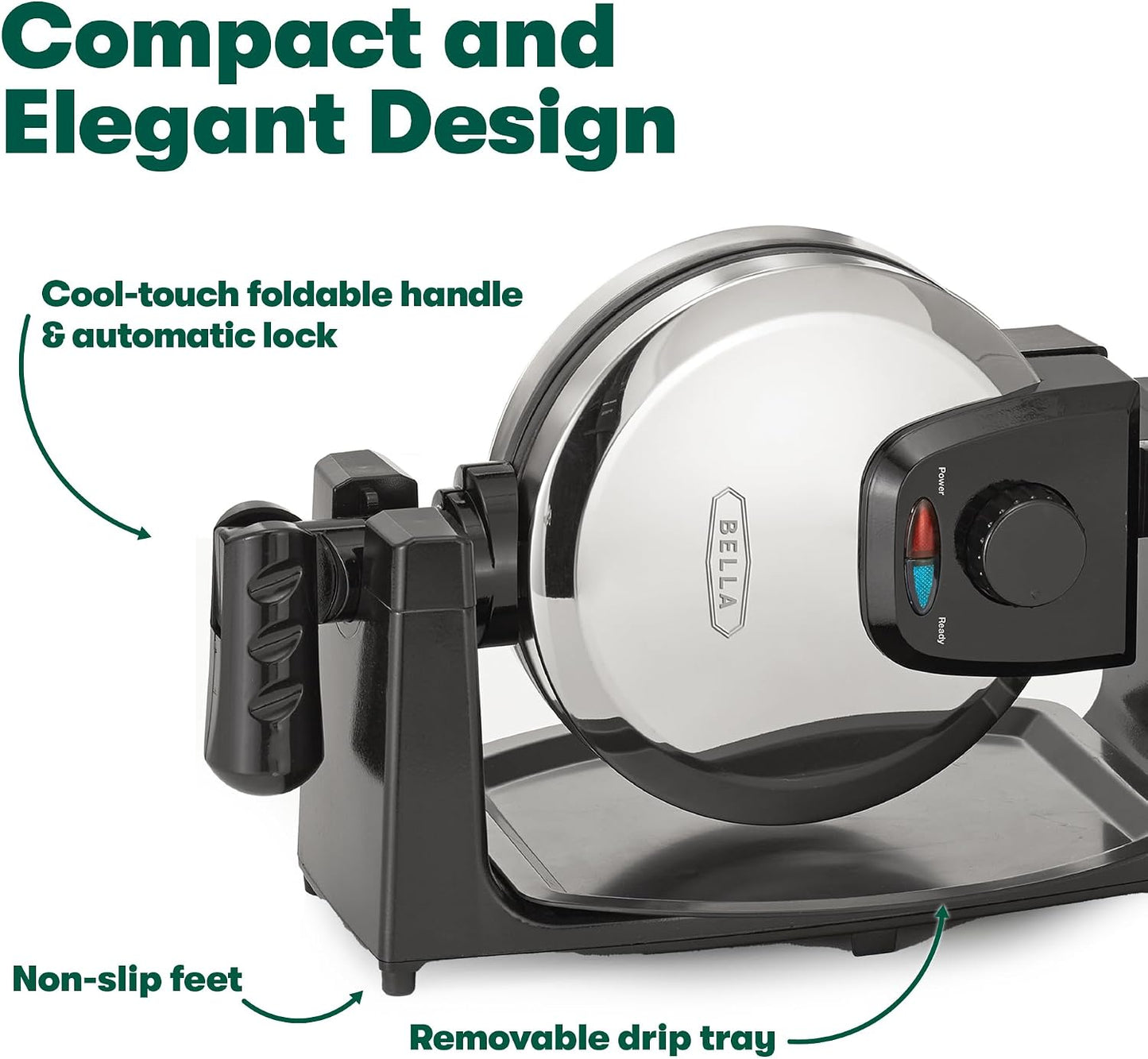 Rotating Waffle Maker, Stainless Steel