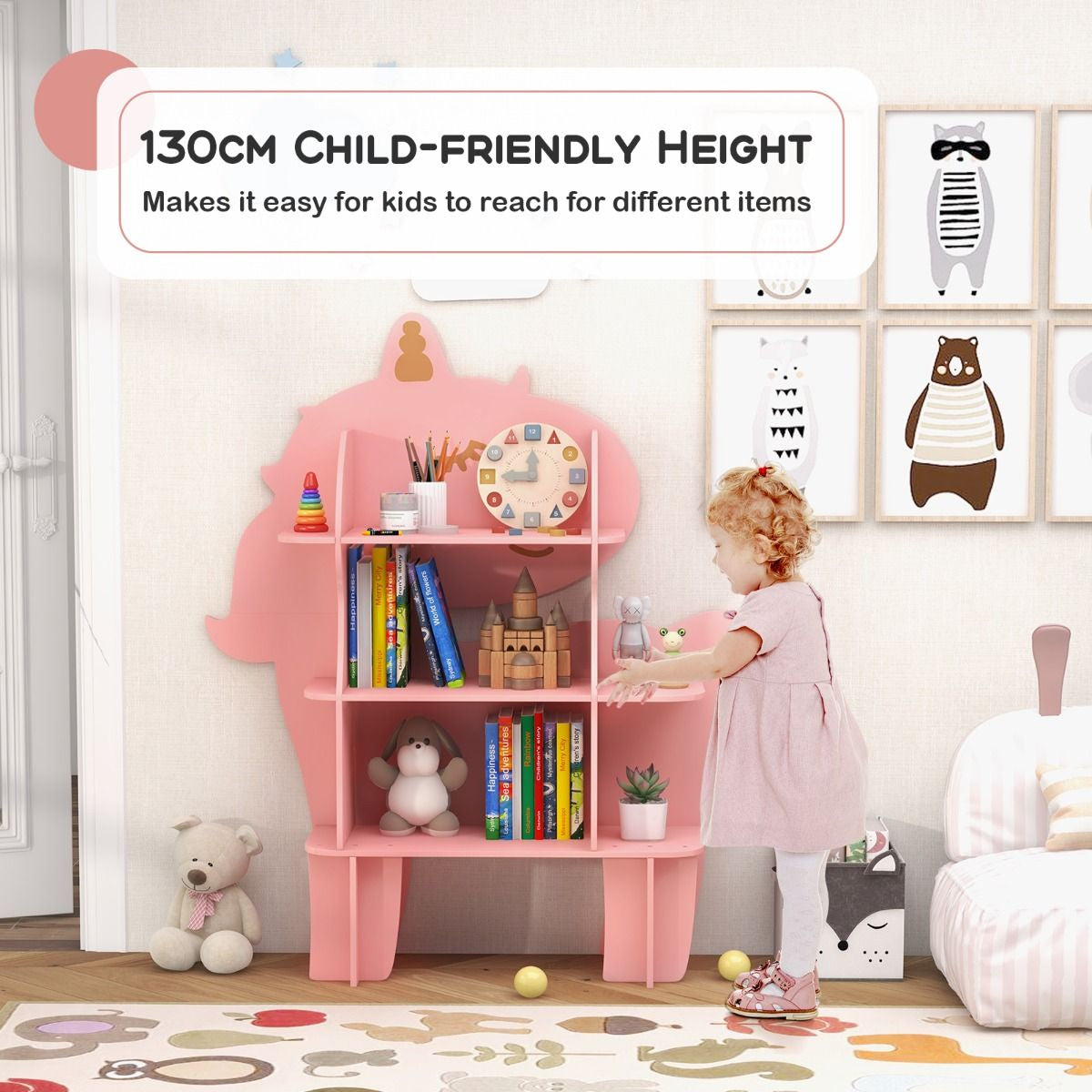 Kids Toy Storage Organizer with Anti-Toppling System for Play Room Nursery Kindergarten