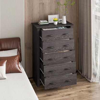 Dresser Vertical Chest of Drawers with 5 Pull-Out Drawers