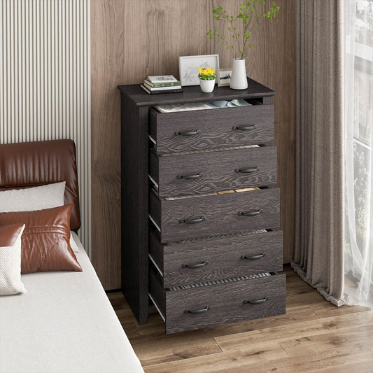 Dresser Vertical Chest of Drawers with 5 Pull-Out Drawers