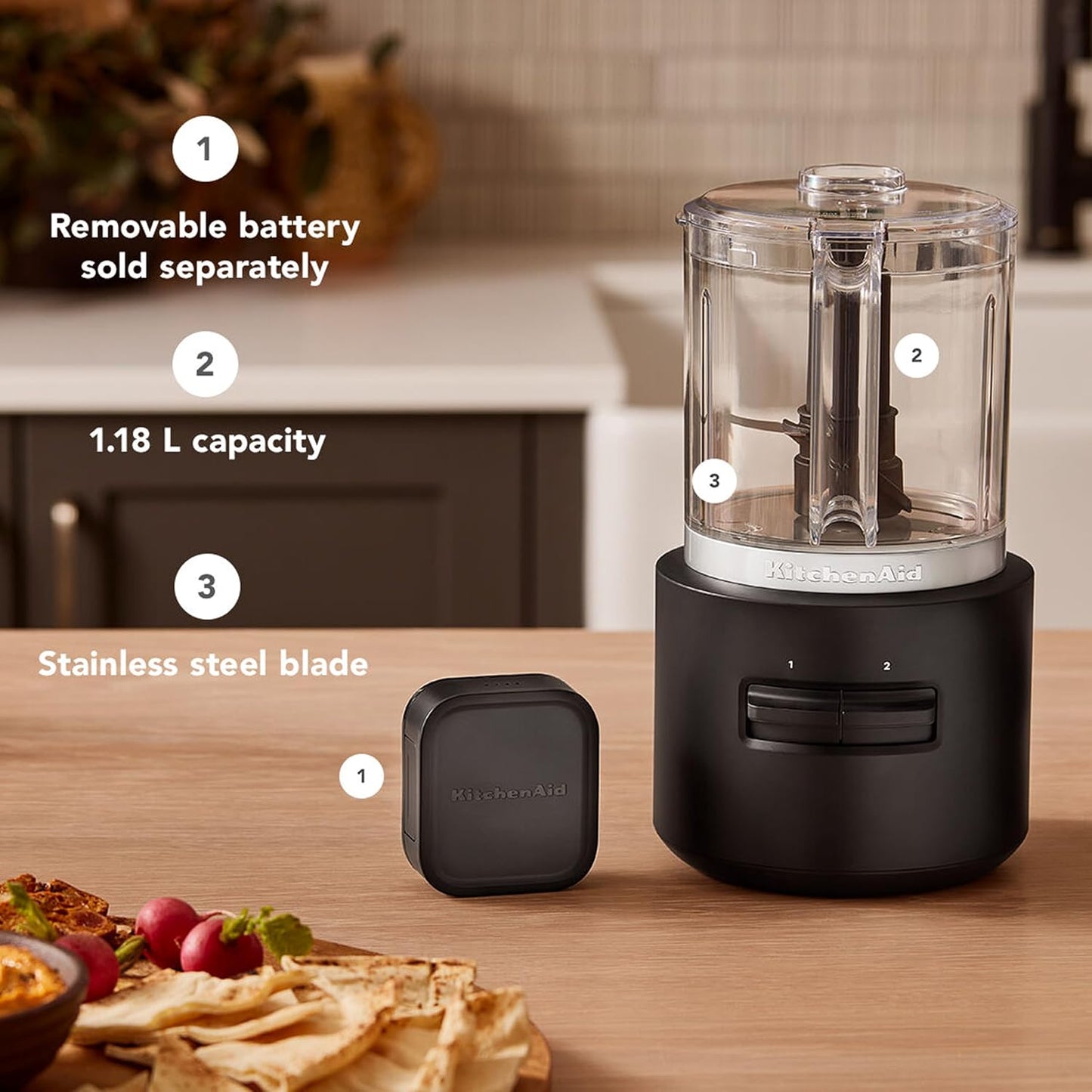 Kitchenaid GO - CORDLESS FOOD CHOPPER without BATTERY - 5KFCR500BM