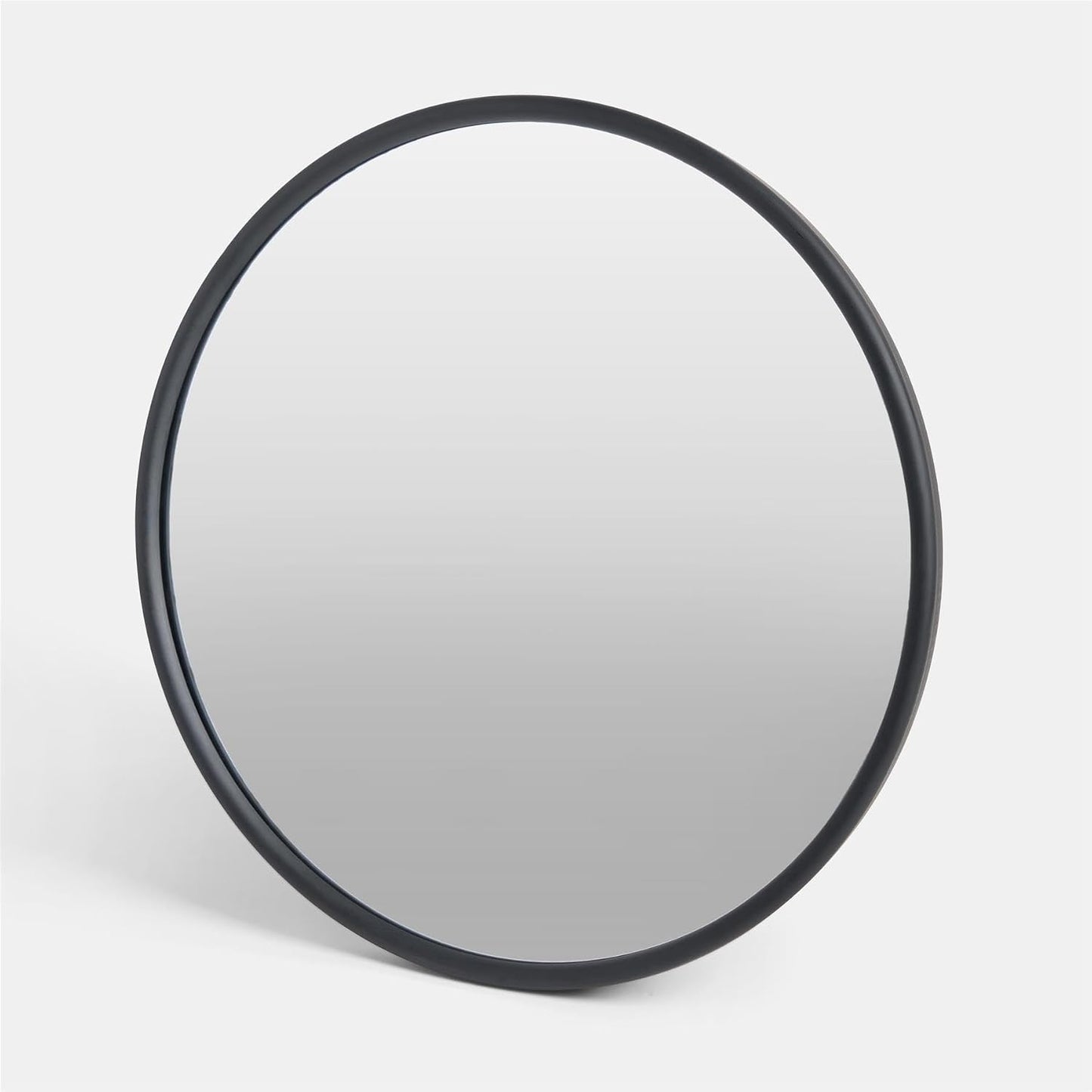 Black round Bathroom Mirror Wall Mounted, Makeup Dressing Wall Mirror with Sleek Frame Easy Hang Decorative Bathroom Mirrors over Sink for Living Room Bedroom, 40Cm