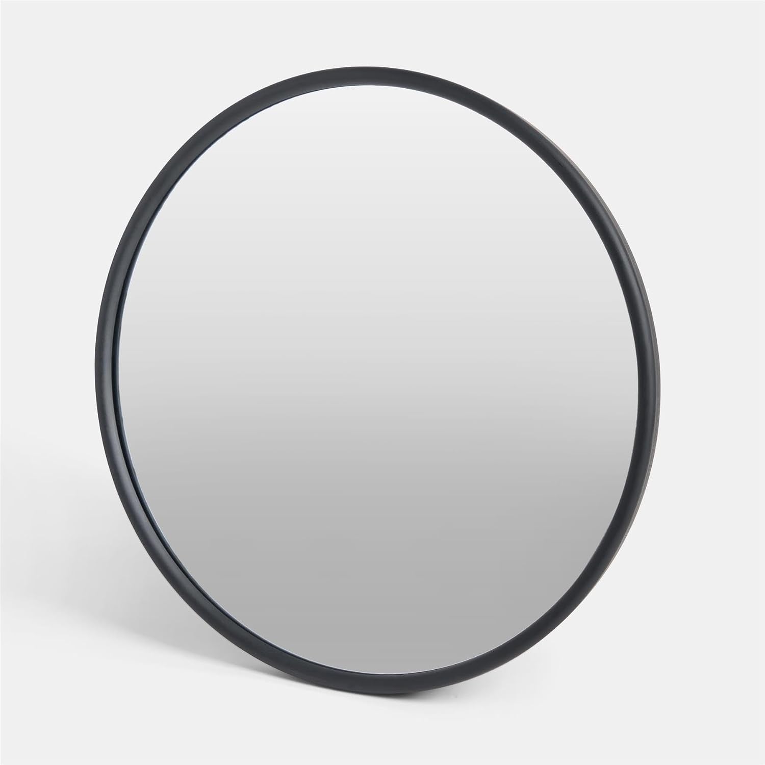 Black round Bathroom Mirror Wall Mounted, Makeup Dressing Wall Mirror with Sleek Frame Easy Hang Decorative Bathroom Mirrors over Sink for Living Room Bedroom, 40Cm