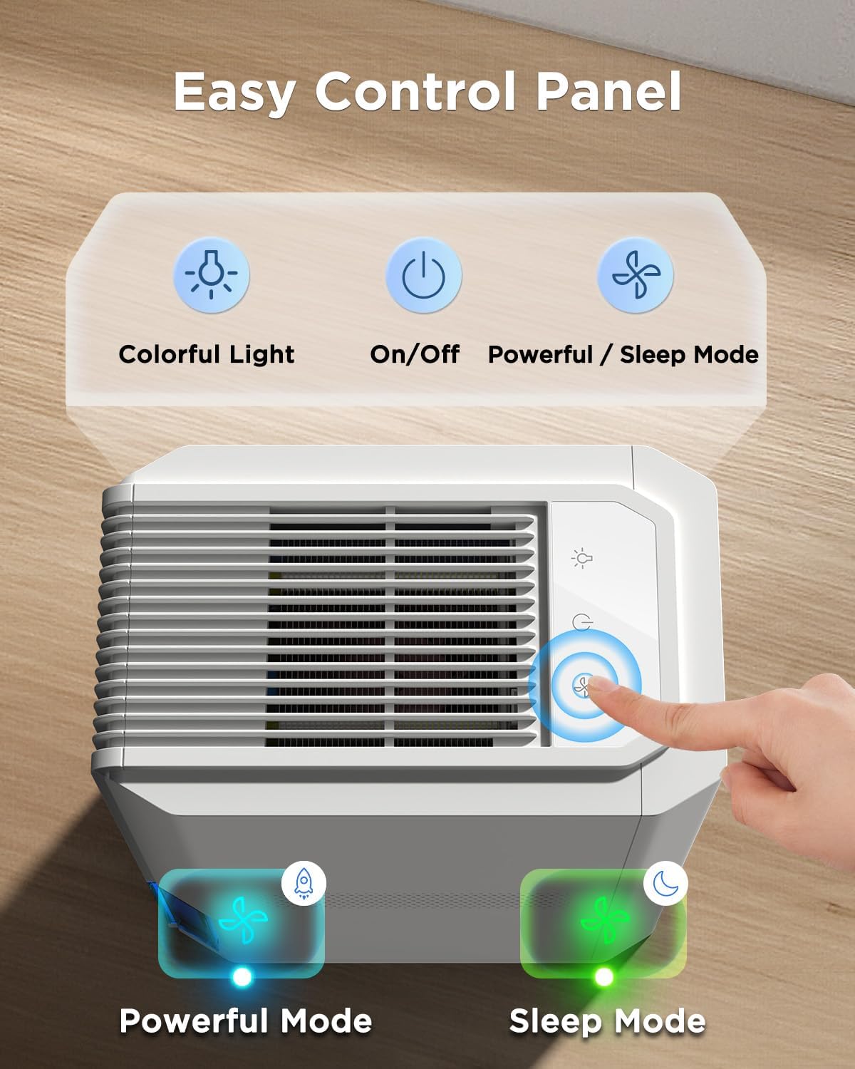 EasyAcc Q22 Bathroom Dehumidifier — 1300ml/Day, Ultra Quiet, 2L Tank