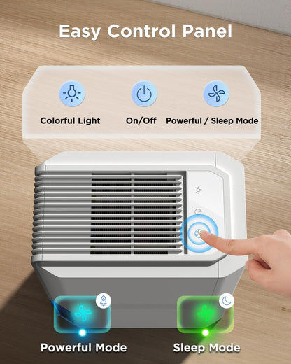 EasyAcc Q22 Bathroom Dehumidifier — 1300ml/Day, Ultra Quiet, 2L Tank