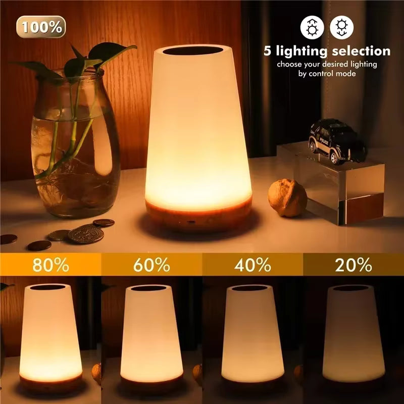 Light RGB 13 Color Changing Night Remote Control Touch Dimmable Lamp Portable Table Bedside Lamps USB Rechargeable Night Lamp