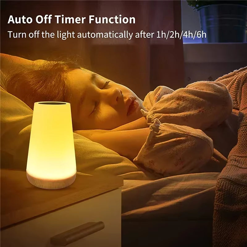 Light RGB 13 Color Changing Night Remote Control Touch Dimmable Lamp Portable Table Bedside Lamps USB Rechargeable Night Lamp