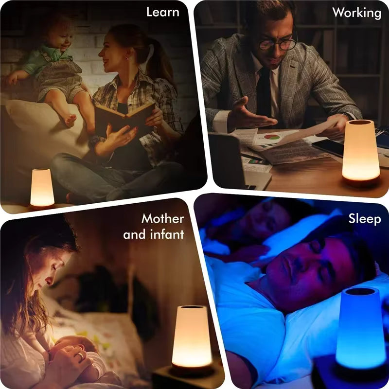 Light RGB 13 Color Changing Night Remote Control Touch Dimmable Lamp Portable Table Bedside Lamps USB Rechargeable Night Lamp