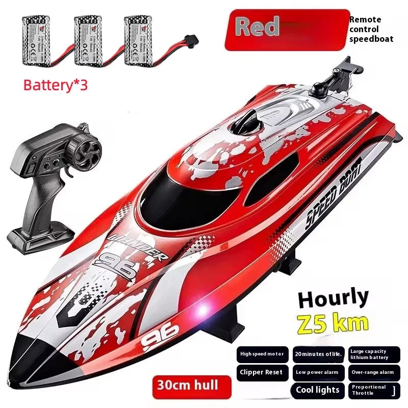 Water Toys 25Km/H Remote Control Boat Yacht Waterproof One-Key Reset Low Battery Prompt Automatic Demonstration RC Boat Toys