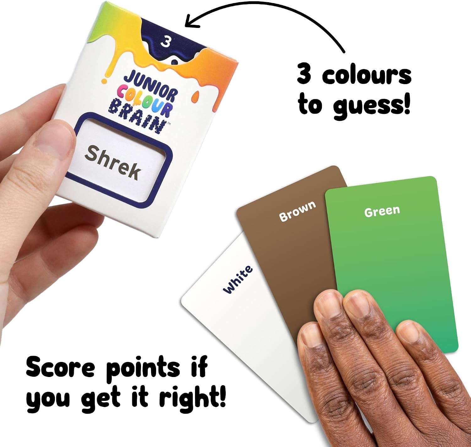 Junior Colourbrain Card Game – Fun Family Colour Quiz Game for Kids & Adults | Easy Party Card Game for Families | Smaller Box Edition