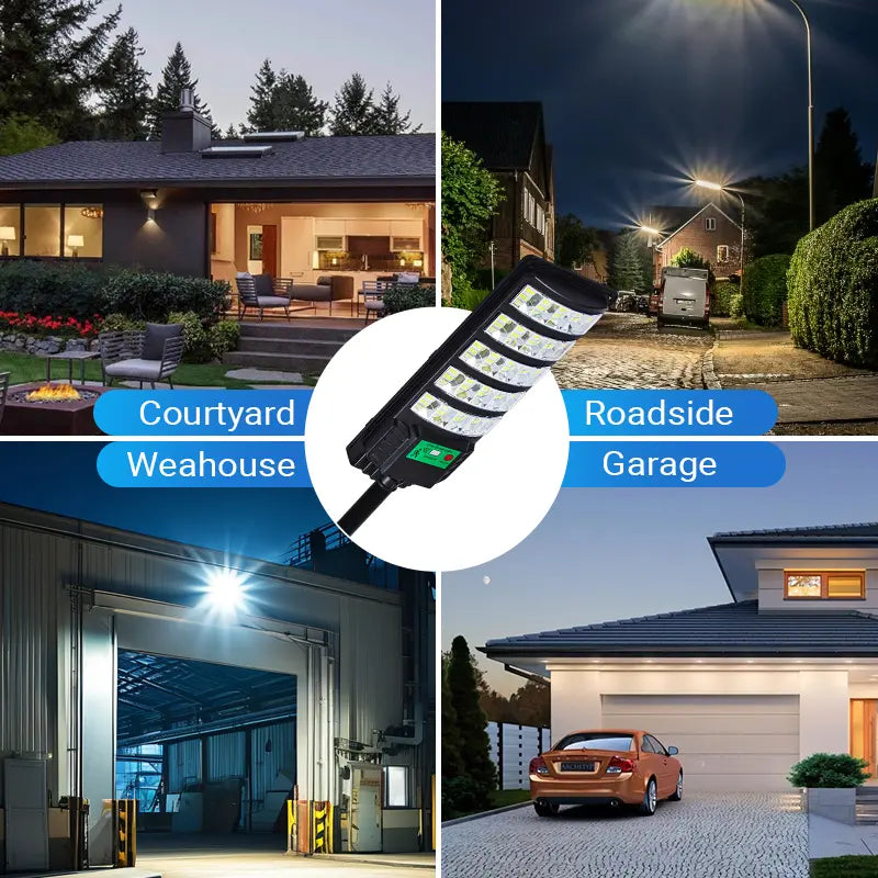 Upgraded Solar Street Light Outdoor 5730 SMD LED 120LM/W Super Bright Monocrystalline Panel Lifepo4 Battery IP65 Waterproof for Yard Garden Street Garage,Deals for You Days