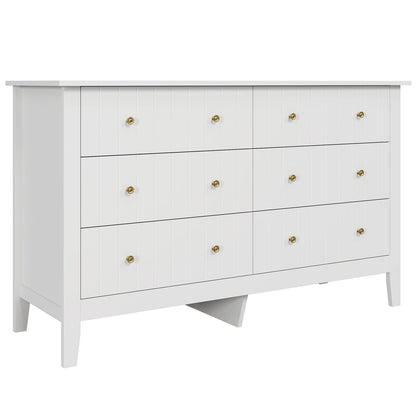 Chest of Drawers Bedroom, Tall Chest of Drawers with 6 Drawers, Bedroom Furniture Dresser Storage Cupboard Cabinet Bedroom Dresser, for Dining Room Living Room Hallway 133X45X79.5 Cm Wooden