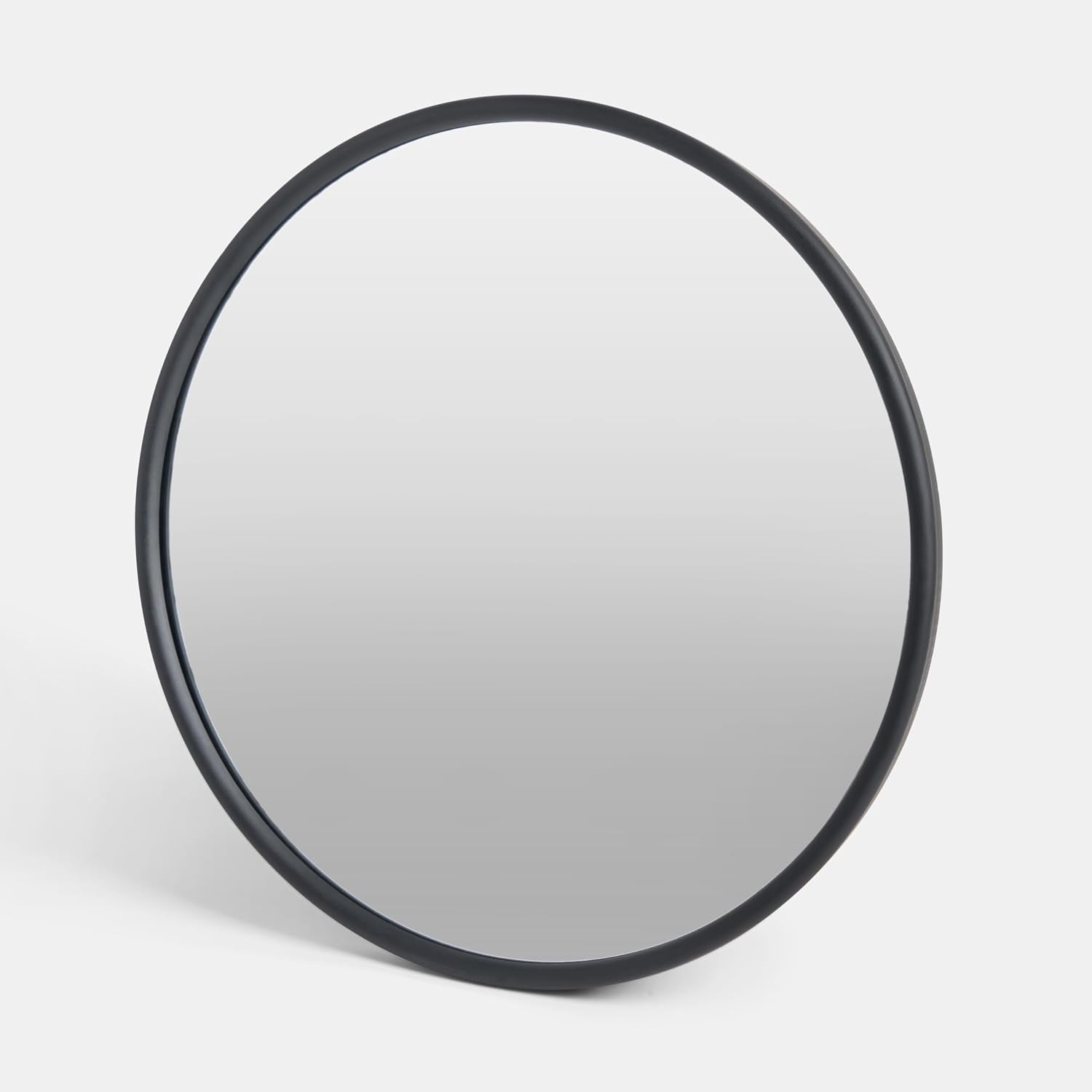 Black round Bathroom Mirror Wall Mounted, Makeup Dressing Wall Mirror with Sleek Frame Easy Hang Decorative Bathroom Mirrors over Sink for Living Room Bedroom, 40Cm