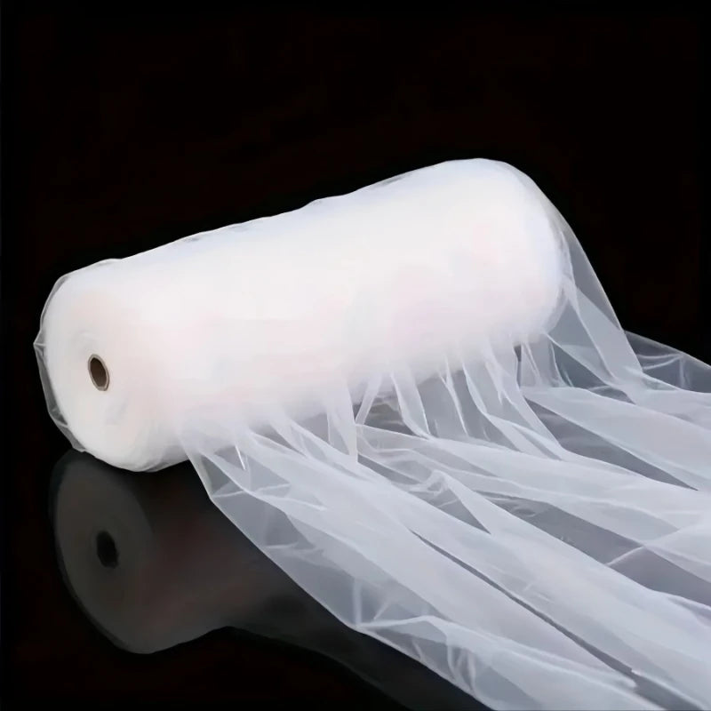 50M Overlength Large Black Sheer Tulle - Halloween Spooky Party Decor, Elegant Burgundy Door Curtain Yarn, Wall & Table Decor