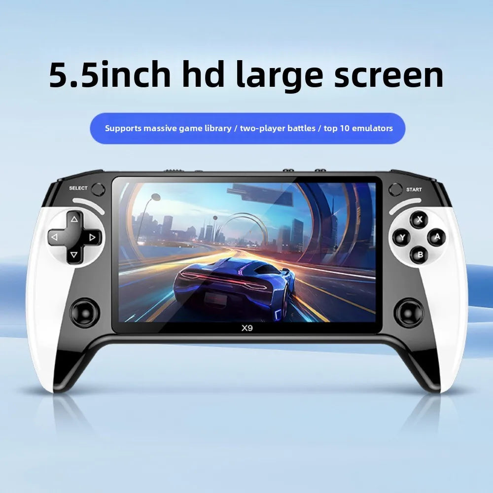 X9 Retro Handheld Game Console, Saker Game Console 5.5-Inch HD IPS Screen, 20000+ Classic Games,Tv Connection,Expandable Storage