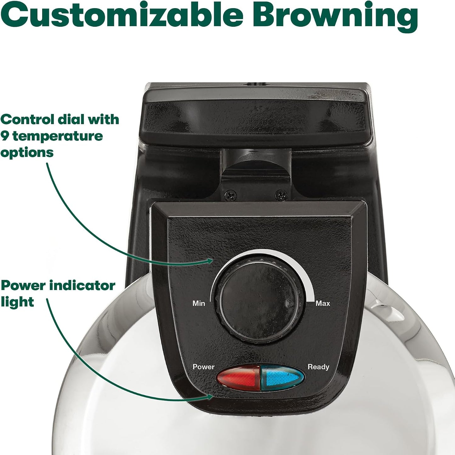 Rotating Waffle Maker, Stainless Steel