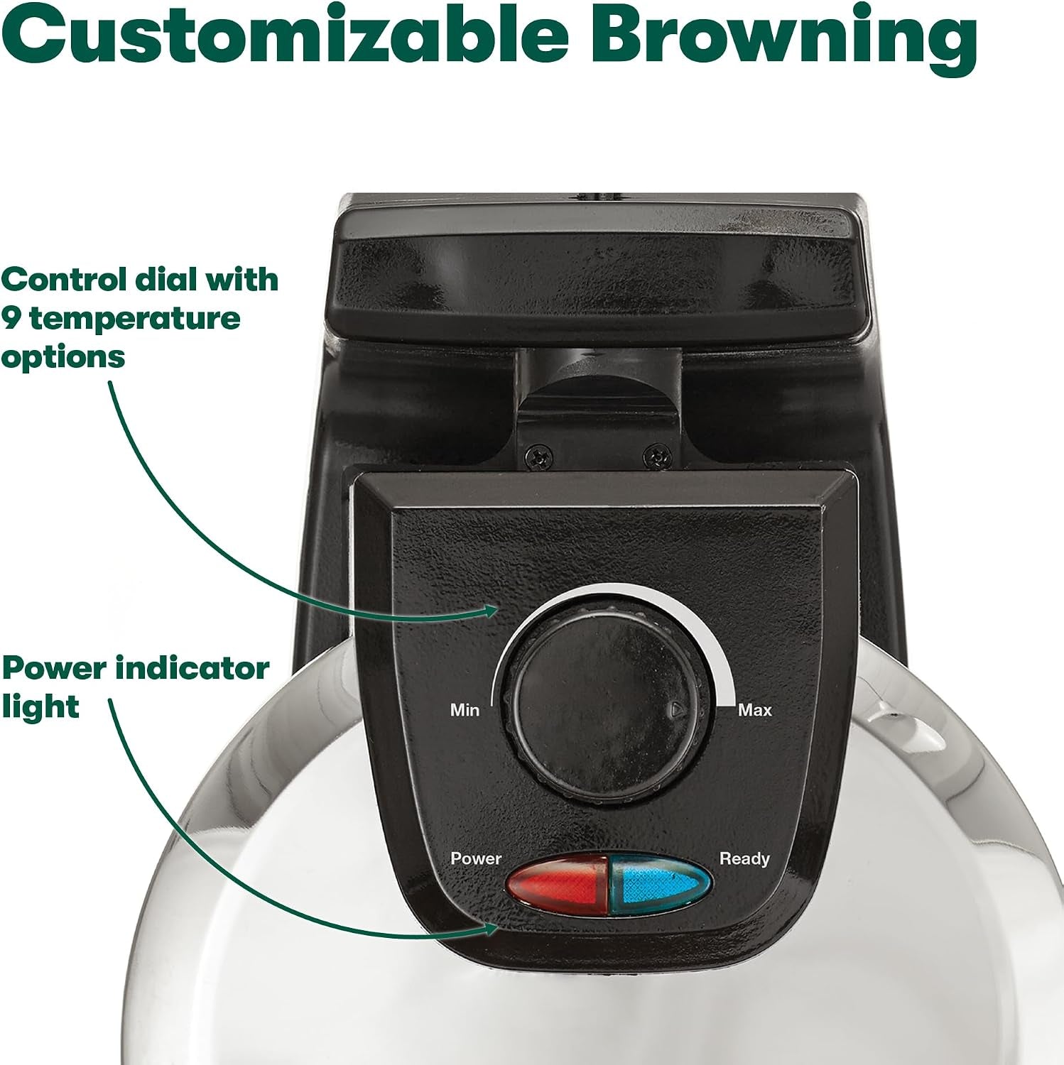 Rotating Waffle Maker, Stainless Steel