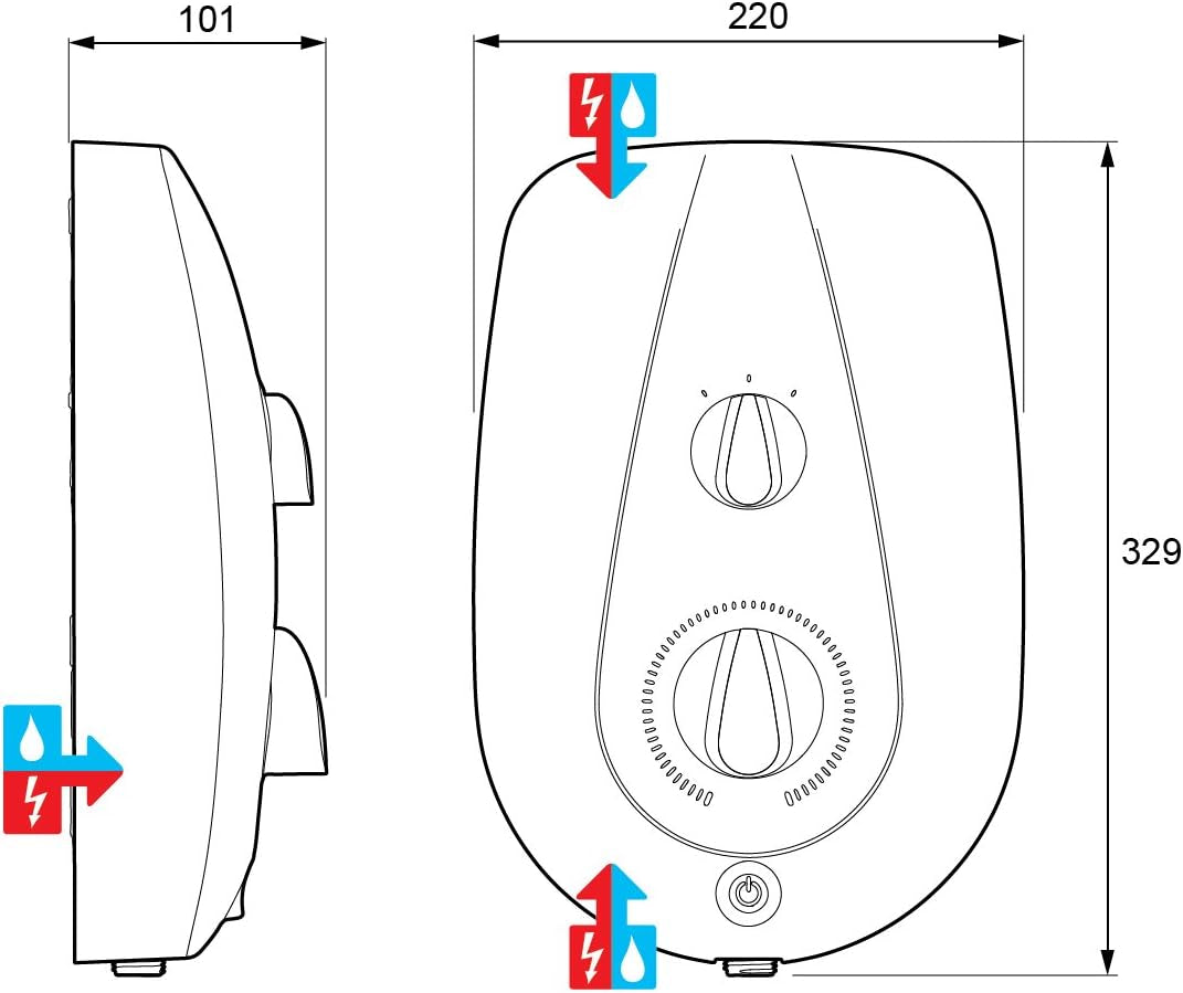 Showers Vie Electric Showers 9.5 Kw Electric Shower White/Chrome 1.1788.005