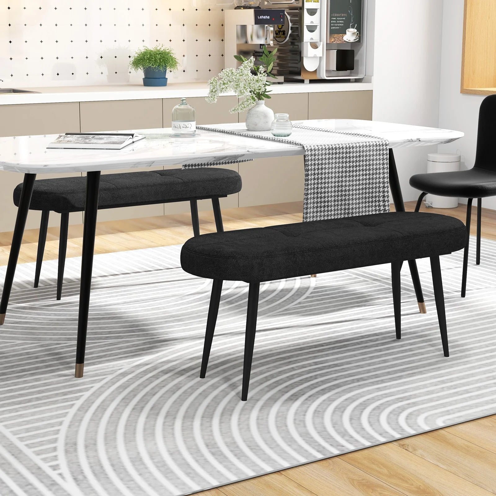 113 Cm Ottoman Bench with Sponge Padded Cushion for Entryway Living Room Foyer