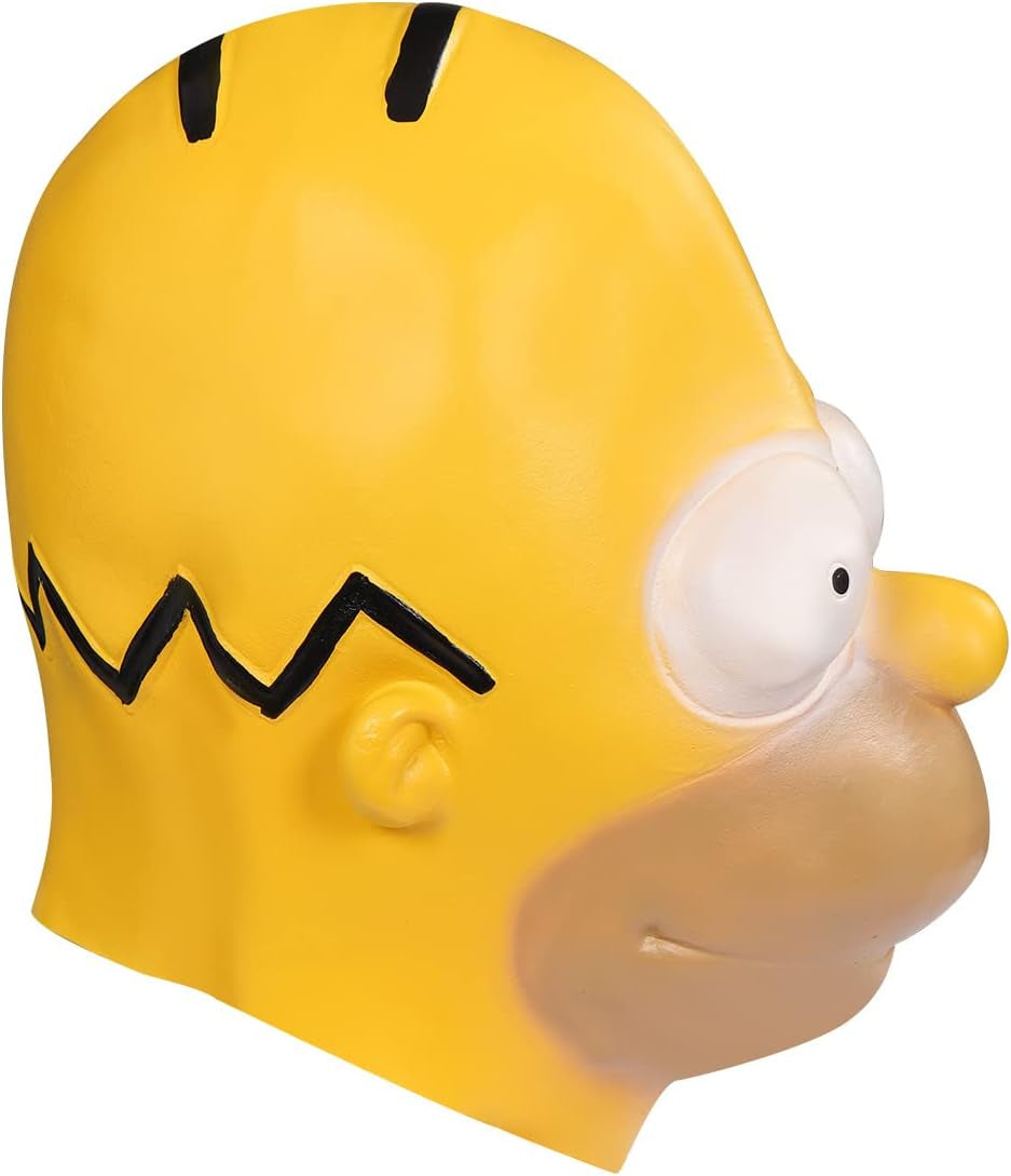 Homer Simpson Mask Adult Full Latex Mask Masquerade Cosplay Halloween Party Costume Props