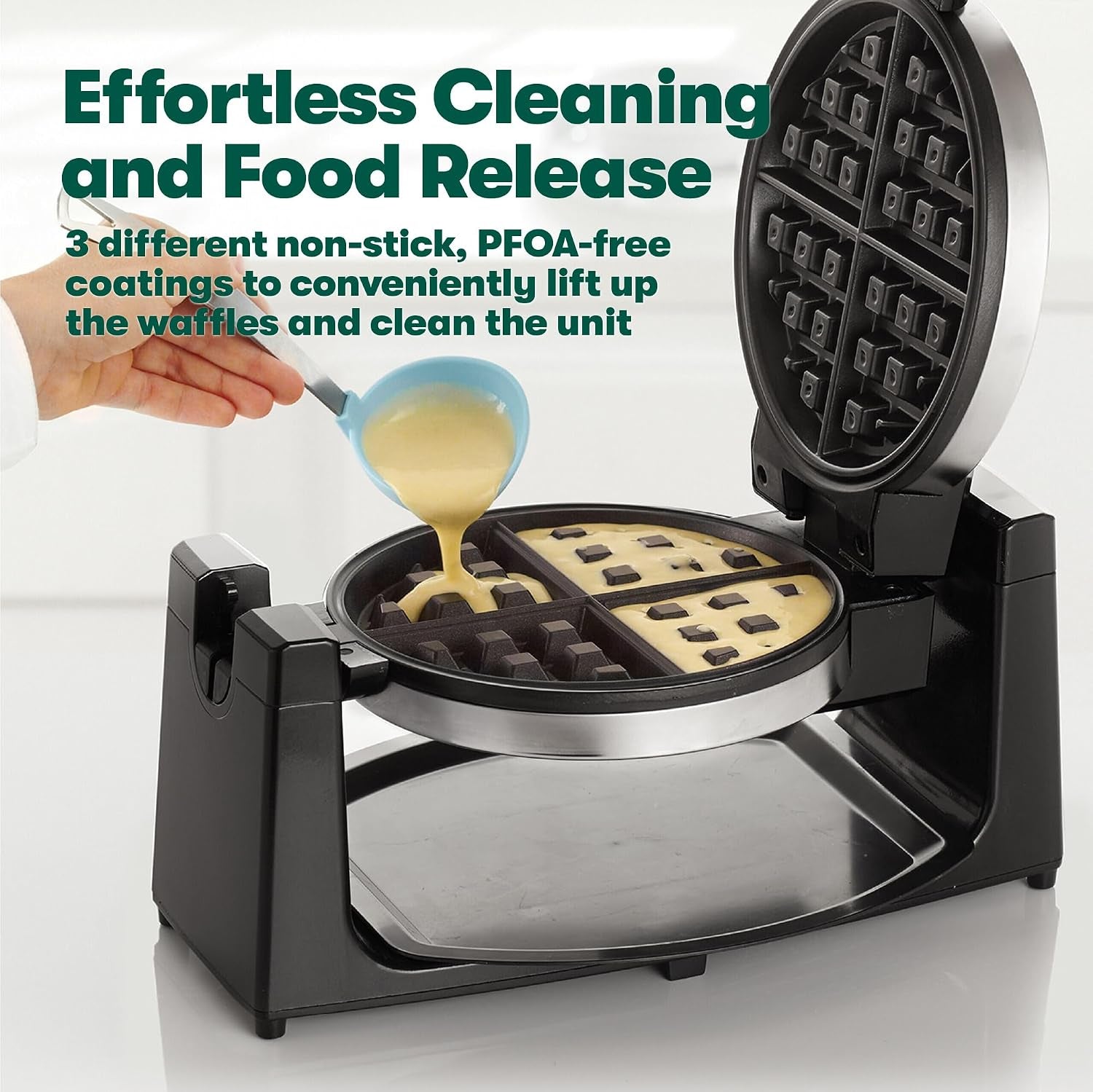 Rotating Waffle Maker, Stainless Steel