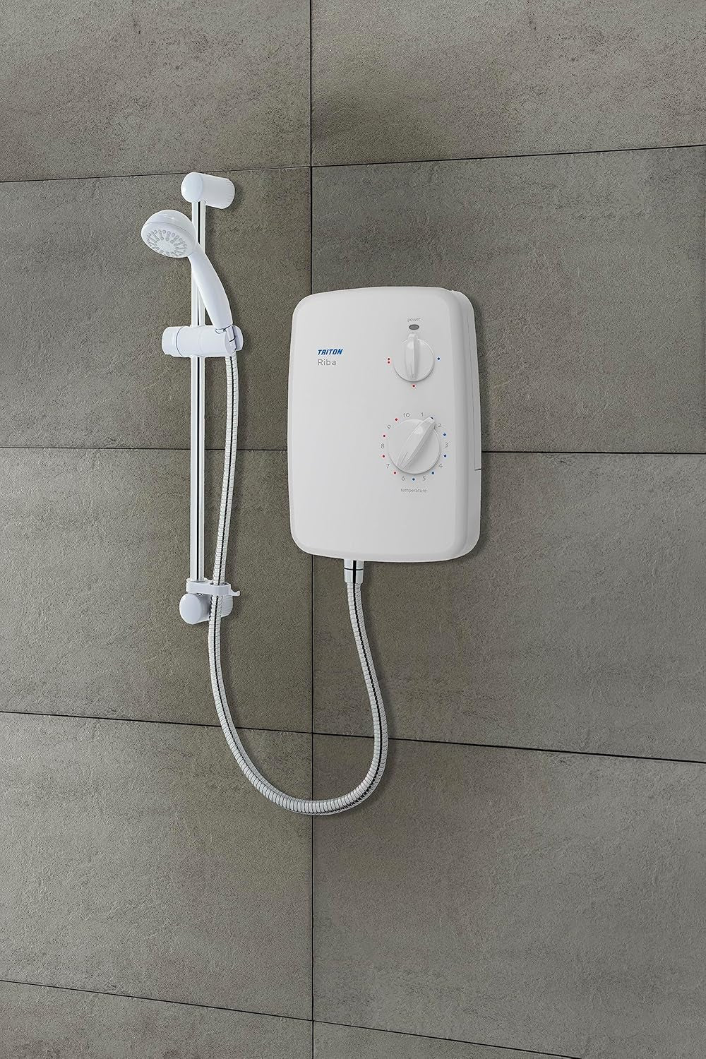 Riba, Shower Electric, 8.5 KW, White, Instant Hot Water, Replacement Shower, anti Twist Hose, Bathroom Showering Unit