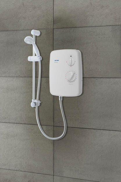 Riba, Shower Electric, 8.5 KW, White, Instant Hot Water, Replacement Shower, anti Twist Hose, Bathroom Showering Unit