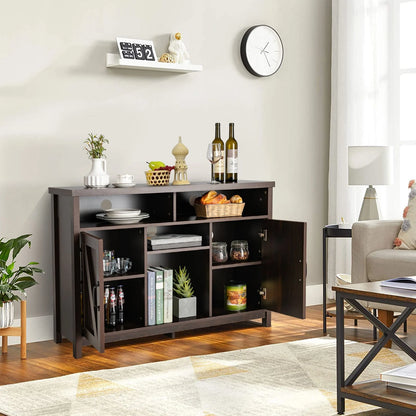 Buffet Storage Cabinet with Detachable 9-Bottle Wine Rack and 2 Door Cabinets