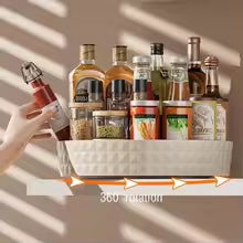 360° Rotating Kitchen Spice Rack & Storage Turntable