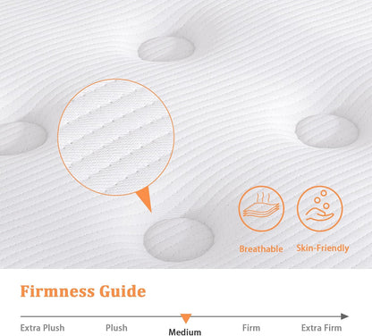 Single Hybrid Pocket Sprung Mattress — 90 × 190 × 18cm, Medium Firm, Cool Touch