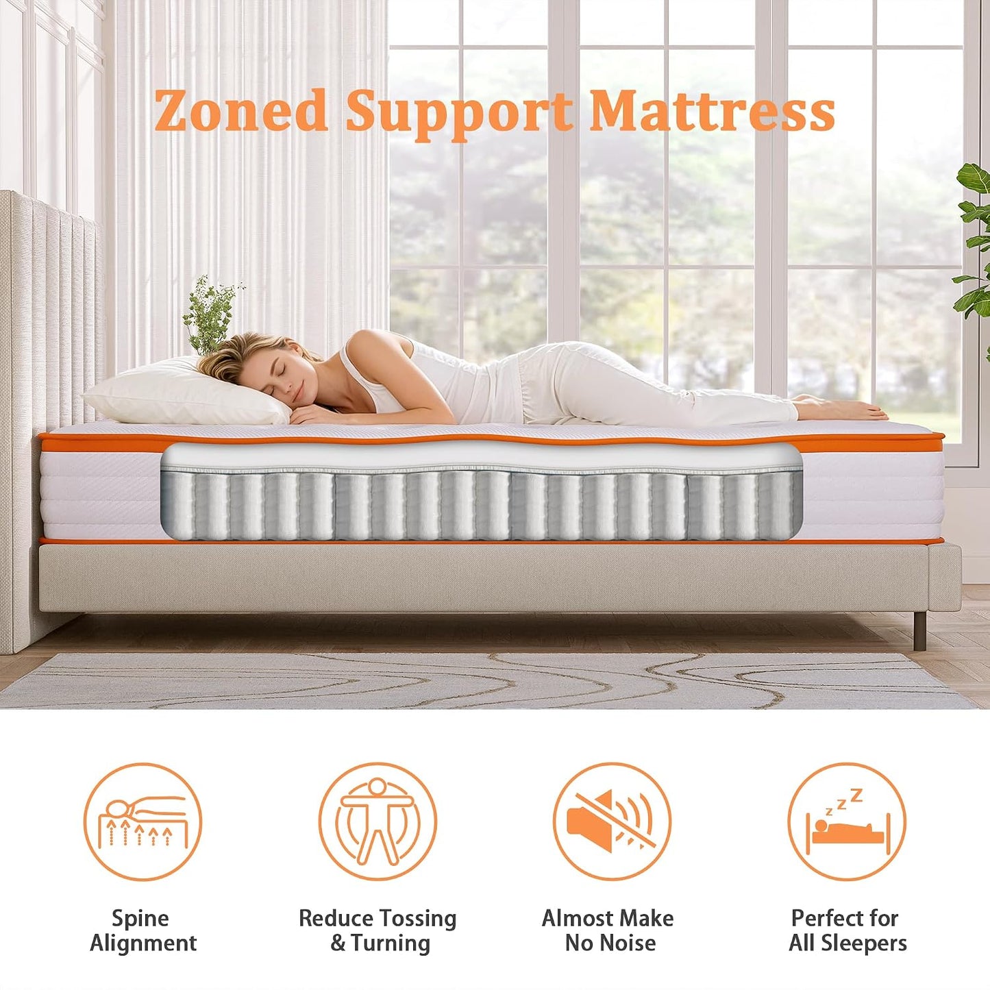 Single Hybrid Pocket Sprung Mattress — 90 × 190 × 18cm, Medium Firm, Cool Touch