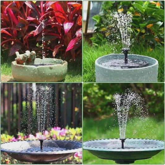 Solar Fountain Pump Kit with 6 Nozzles — Bird Bath, Pond & Garden
