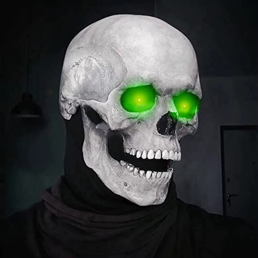 Halloween Skull Mask with Movable Jaw | Full Head Latex Horror Mask