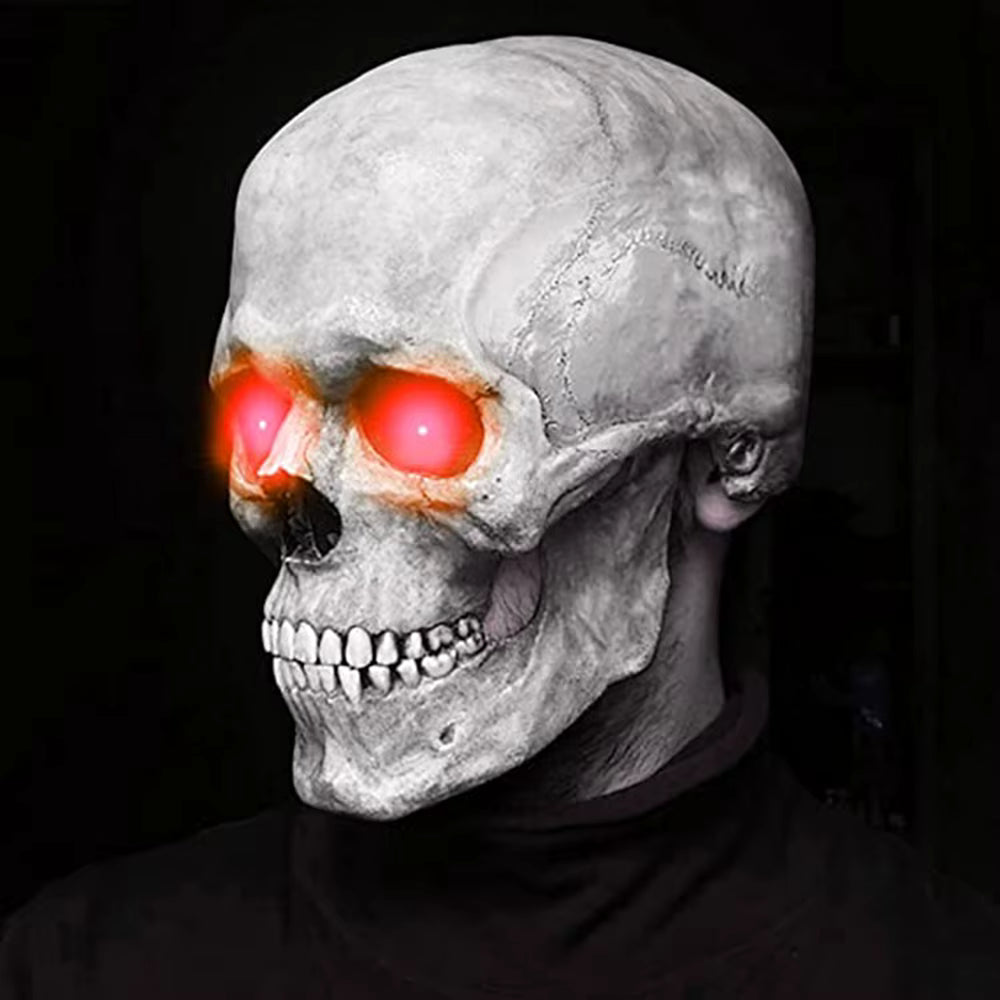 Halloween Skull Mask with Movable Jaw | Full Head Latex Horror Mask