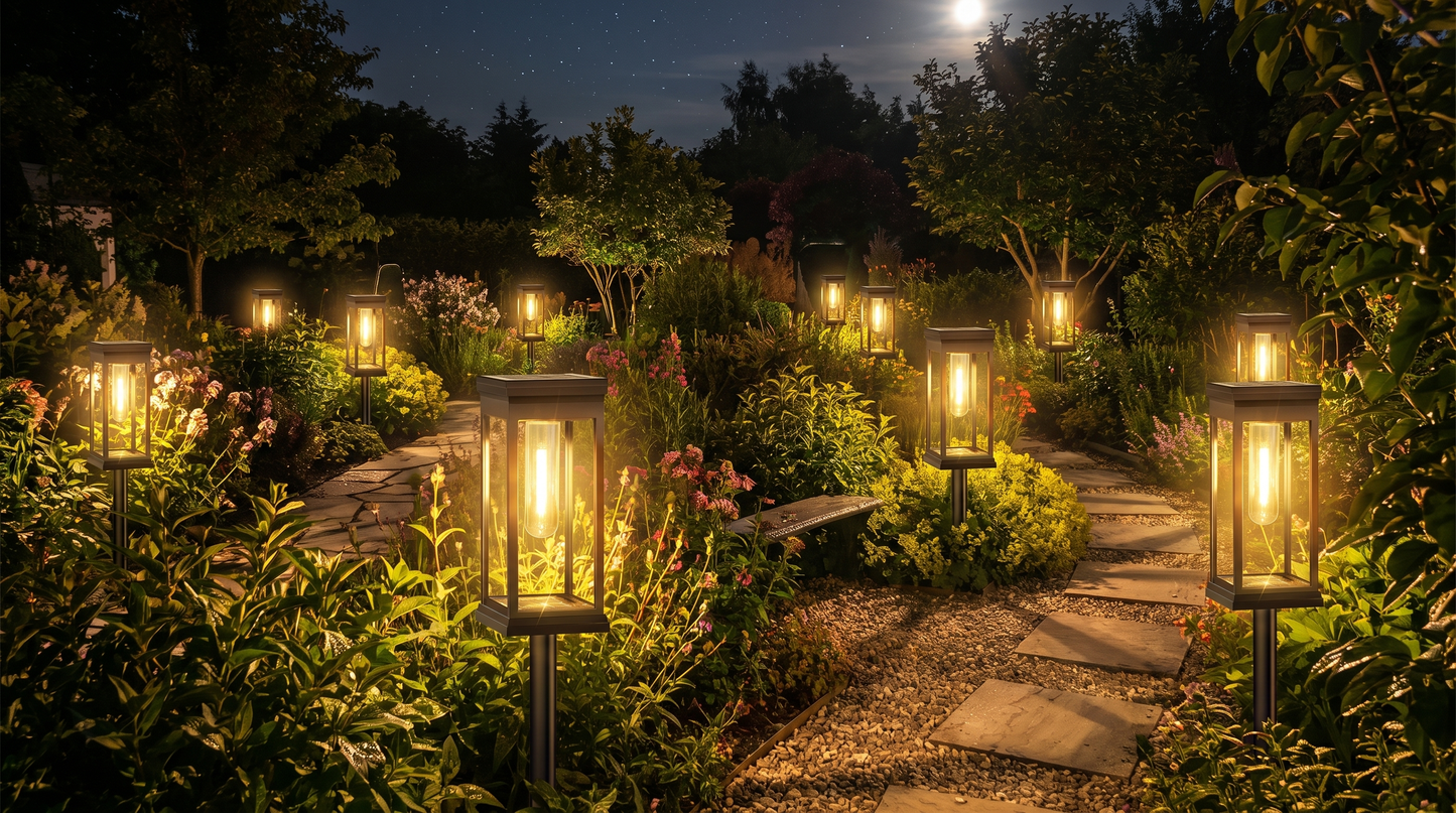 Solar Pathway Lights — Waterproof Garden Path Lighting