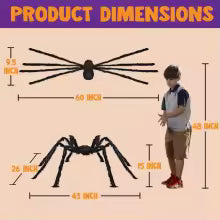 Giant Halloween Spider Decoration — Scary Outdoor & Indoor Prop for Yard, Lawn, Garden & Haunted House